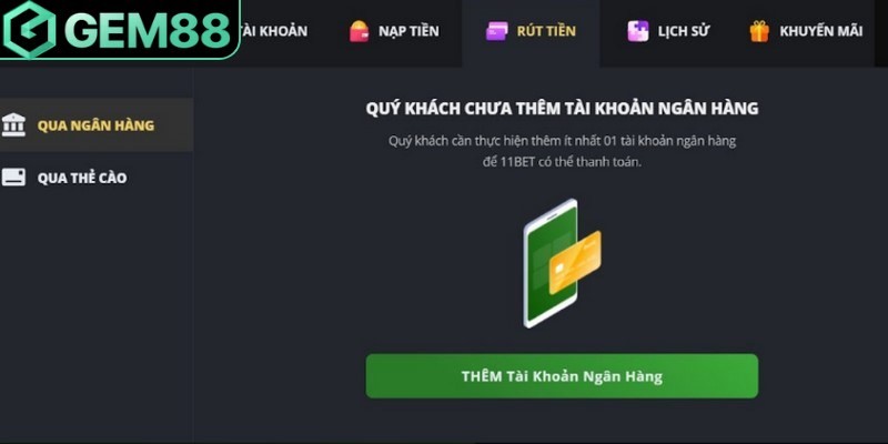 Rút tiền qua ngân hàng an toàn, phù hợp với mọi đối tượng chơi
